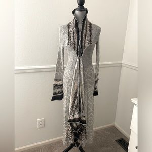 Free People Cascada Delle Maxi Cardigan Duster in Gray Combo